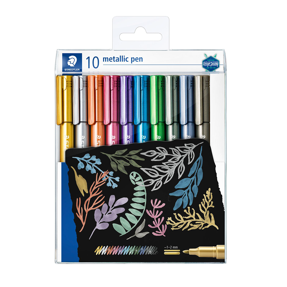 STAEDTLER Stylos Métalliques 8323 - Lot de 10 avec Présentoir
