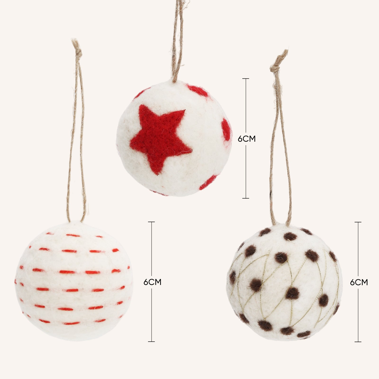 SALCAR Boules de Noël, Ø 6 cm, lot de 6