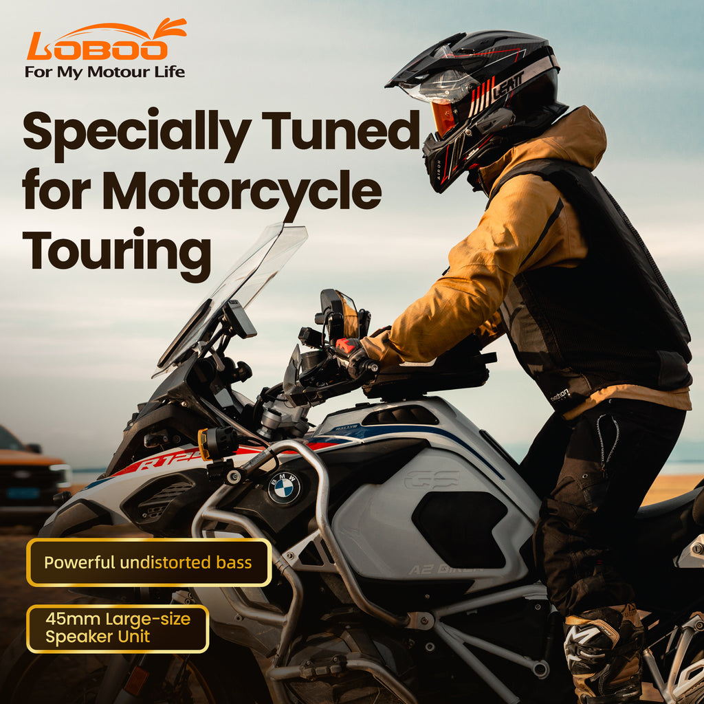 Kit Audio pour Casque de Moto Loboo R1X - Haut-parleurs de 45 mm et Réduction de Bruit CVC