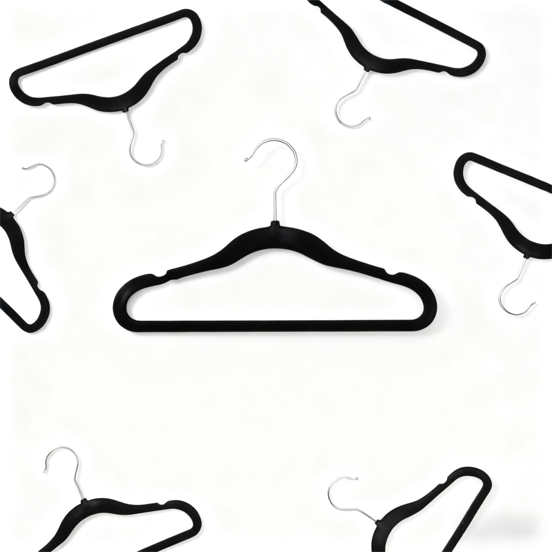 ANQI Cintres à vêtements en velours antidérapants pour enfants, nourrisson et tout-petit, 11,6 po (pour vêtements de bébé), lot de 50, Noir