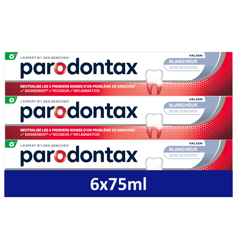 parodontax dentifrice Soin Blancheur Lot de 6 x 75 ml
