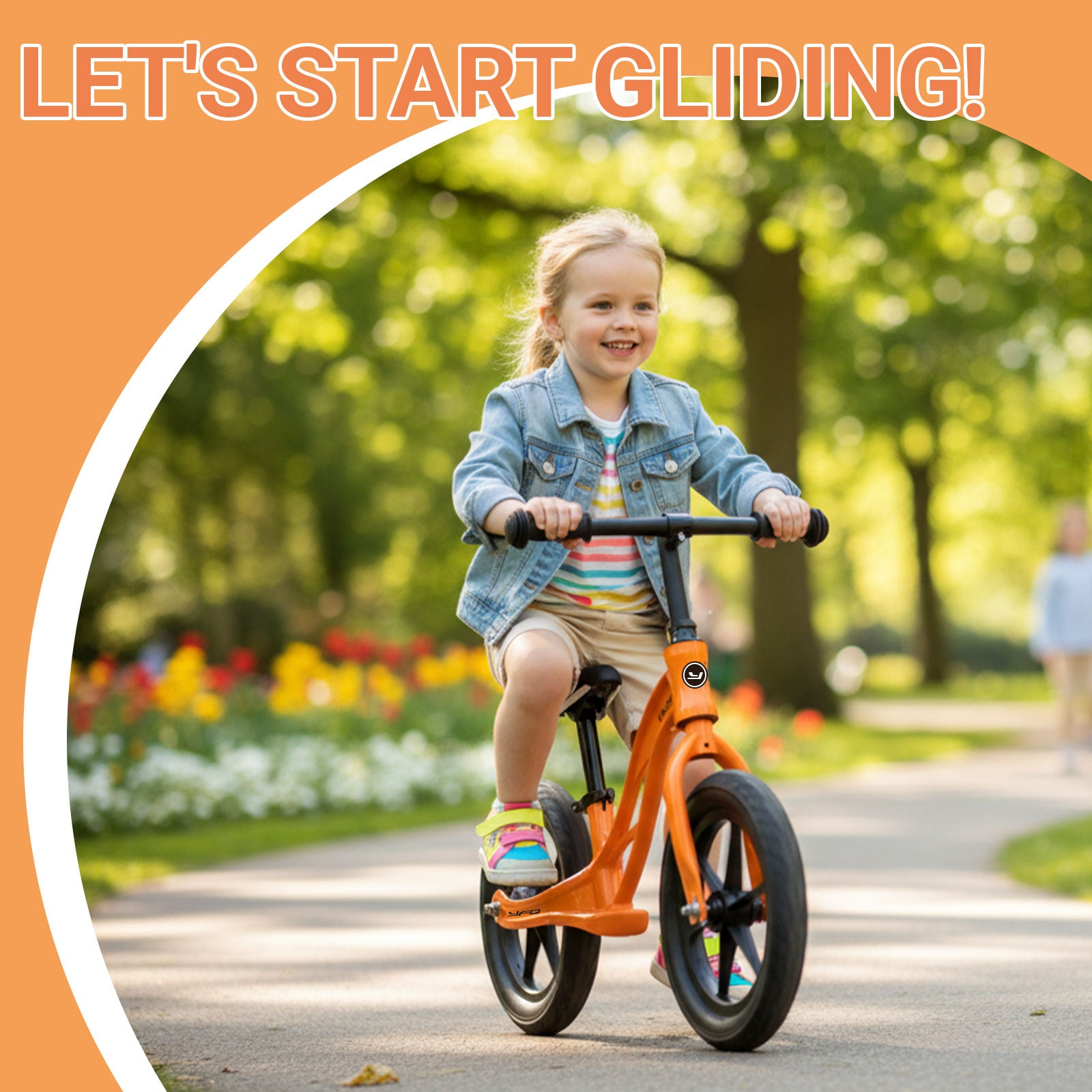 Neuleb Draisienne pour tout-petits, vélo d’apprentissage léger sans pédales avec selle réglable, pneus sans air et béquille, premier vélo pour enfants de 3 à 6 ans, parfait pour apprendre à rouler, Orange