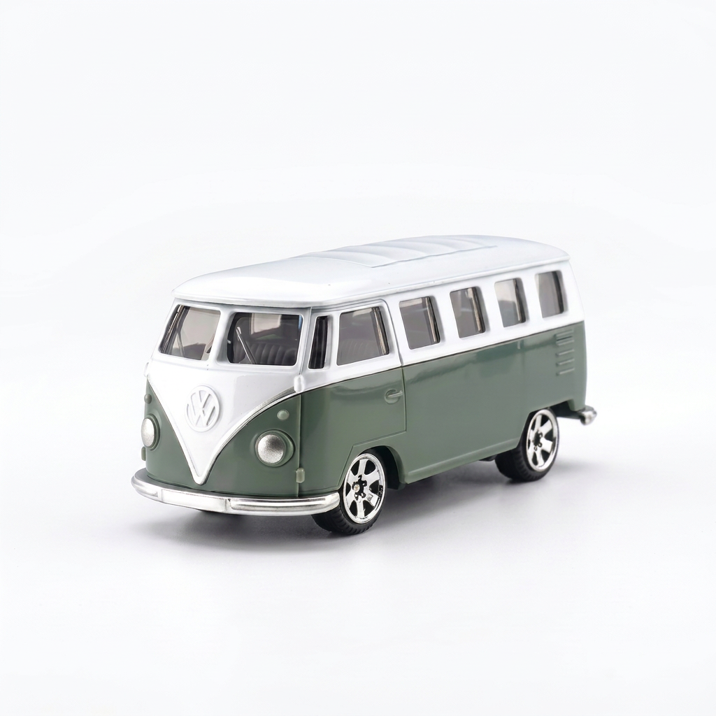 CCA Modèle réduit Volkswagen T1 Bus à l’échelle 1:56 – Voiture jouet en métal moulé sous pression, format de poche, avec suspension – Cadeau d’anniversaire pour garçons