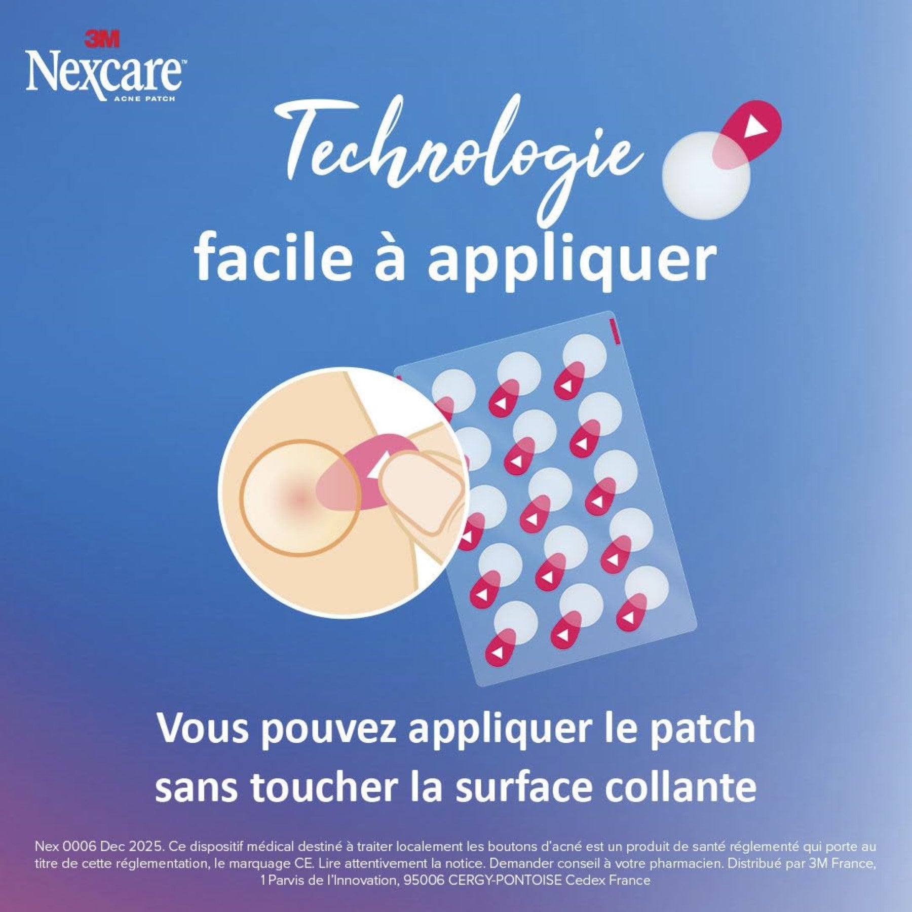 NEXCARE™ Patch anti-acné fin et transparent, 1x15x12 mm, 15/Paquet