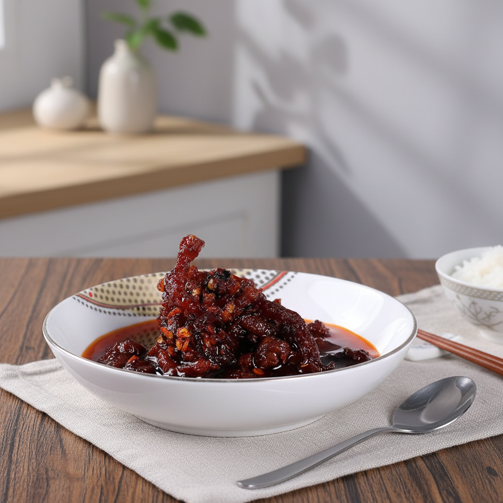 Lao Gan Ma Porc effiloché à l'huile de piment avec sauce aux haricots noirs - 280 g
