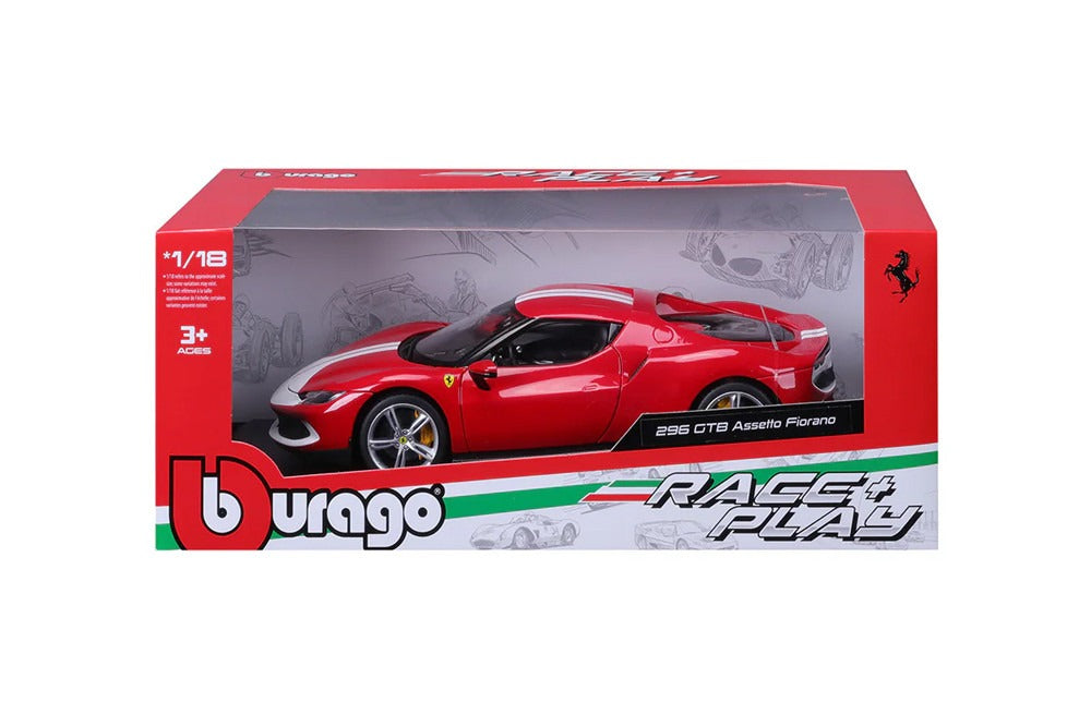 Bburago 1/18 Ferrari - 296 GTB - Rouge et blanche
