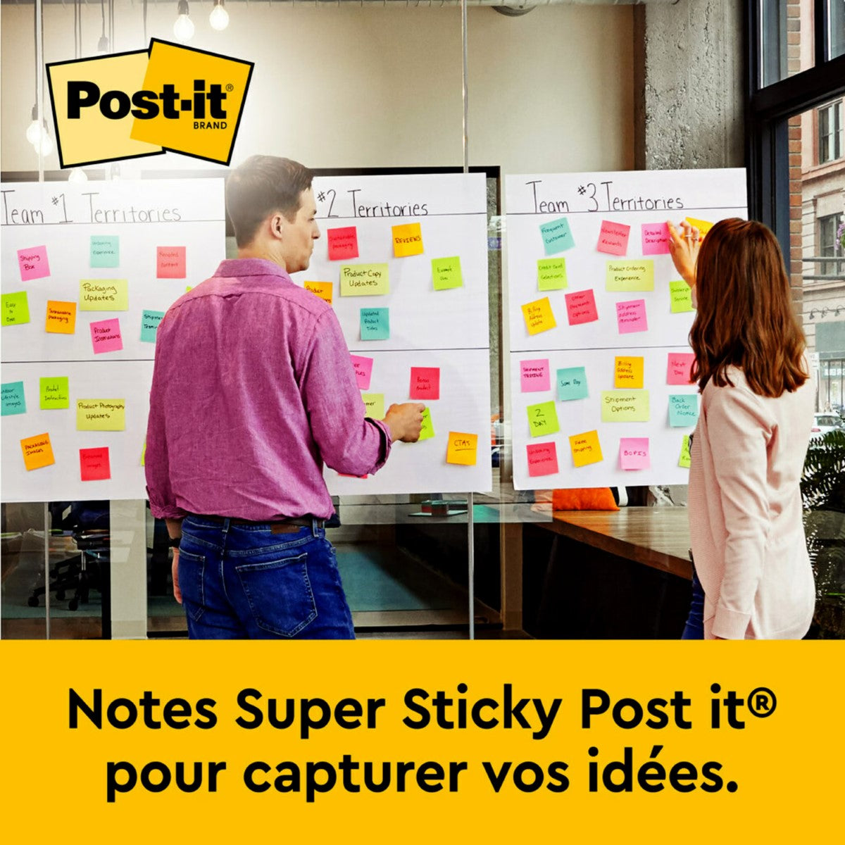 Post-it Super Sticky, bloc-notes pour chevalet de table, blanc, 58,4 cm x 50,8 cm, 20 feuilles/bloc, 6 blocs/lot, 100 % PEFC, SGSCH-PEFC-COC-110078