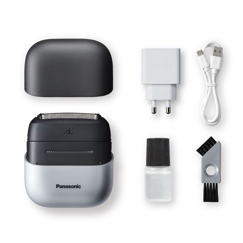 Panasonic ES-CM3BKS503 Rasoir électrique, 3 lames, étanche, utilisation sur peau sèche ou humide, Gris/Noir