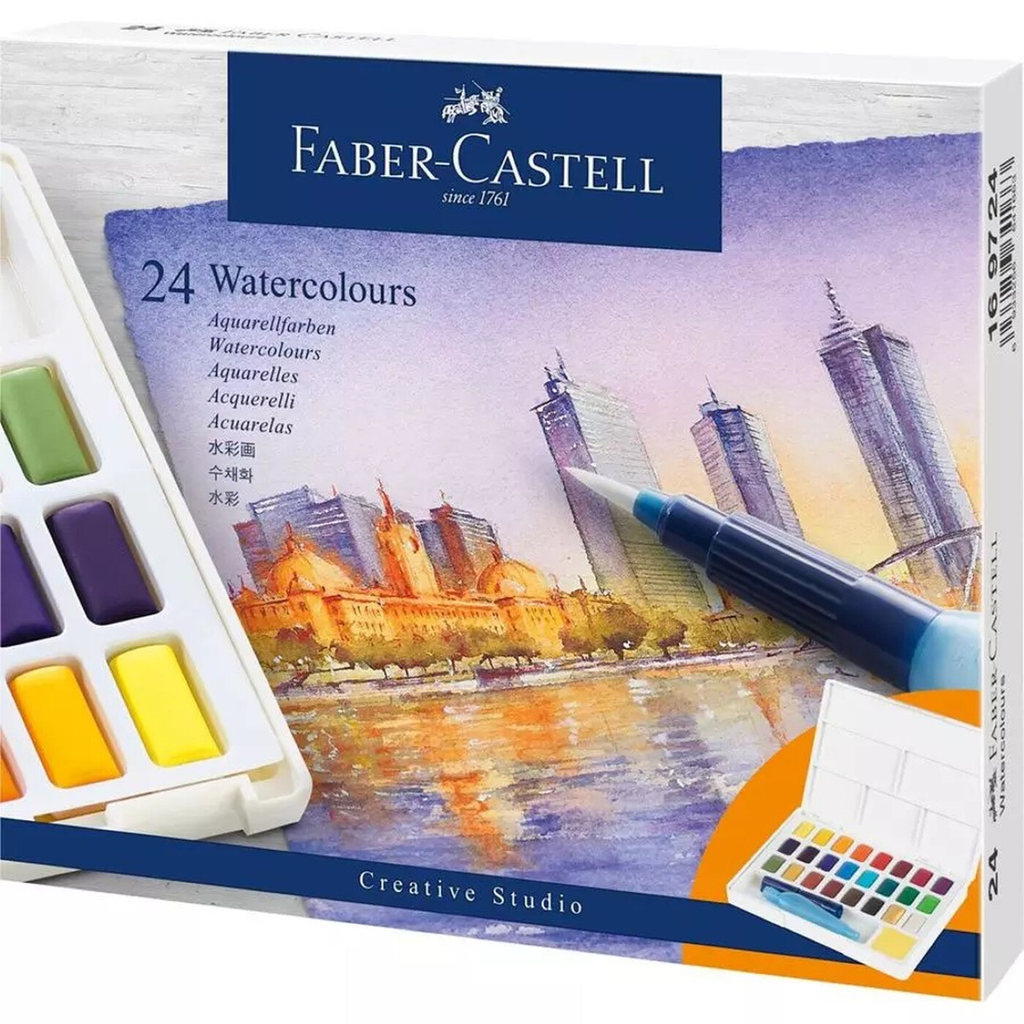 FABER-CASTELL Lot de 24 aquarelles en godets