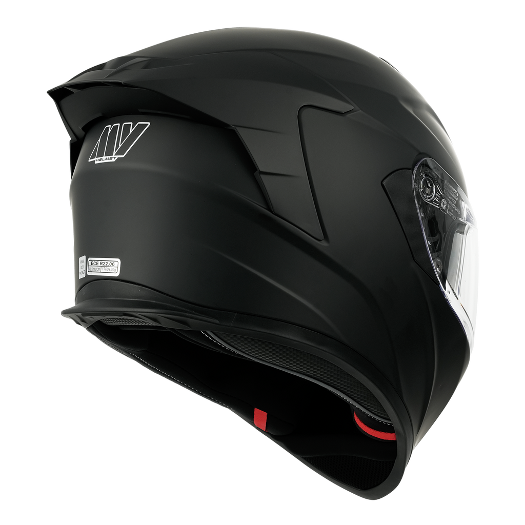 MY-936 Casque de moto intégral, avec visière solaire, certifié ECE 22.06, unisexe pour hommes et femmes, noir mat, taille XL