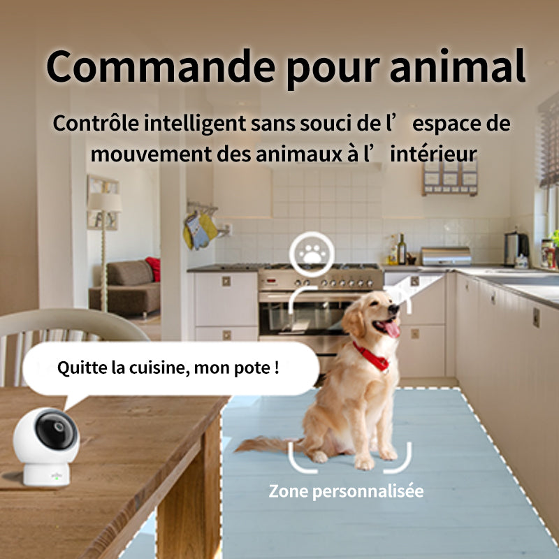 UNIVIEW Youkey P310 Caméra de Surveillance Intérieure PTZ 2,5K, Détection 360° des Personnes, Animaux et Pleurs de Bébé, Wi‑Fi 6 (2,4/5 GHz), Suivi Automatique, Audio Bidirectionnel, Appairage Bluetooth, Aucun Abonnement Mensuel