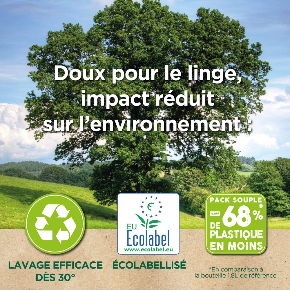 Maison Verte Lessive doypack amande peaux sensibles 33 lavages 1,485 L