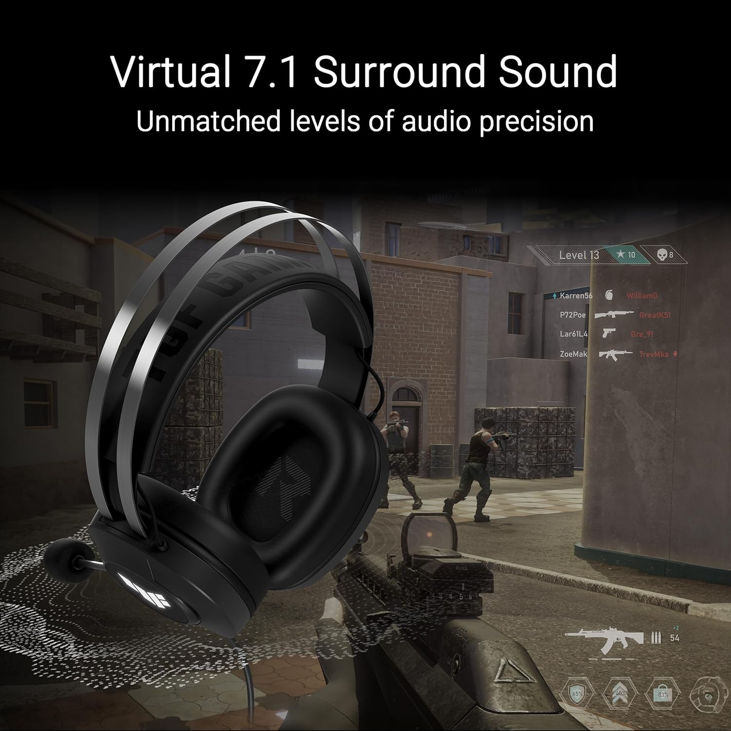 ASUS TUF Gaming H1 Gen II Casque Gaming Filaire - USB Type-A - Noir