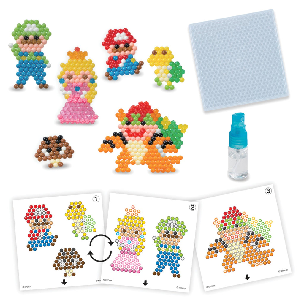 Aquabeads Set de personnages Super Mario avec pack de perles étoiles
