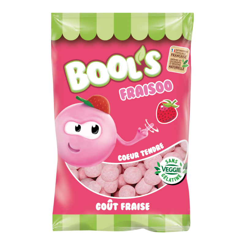 BOOL'S Fraisoo Bonbons cœur tendre goût fraise - 200 g