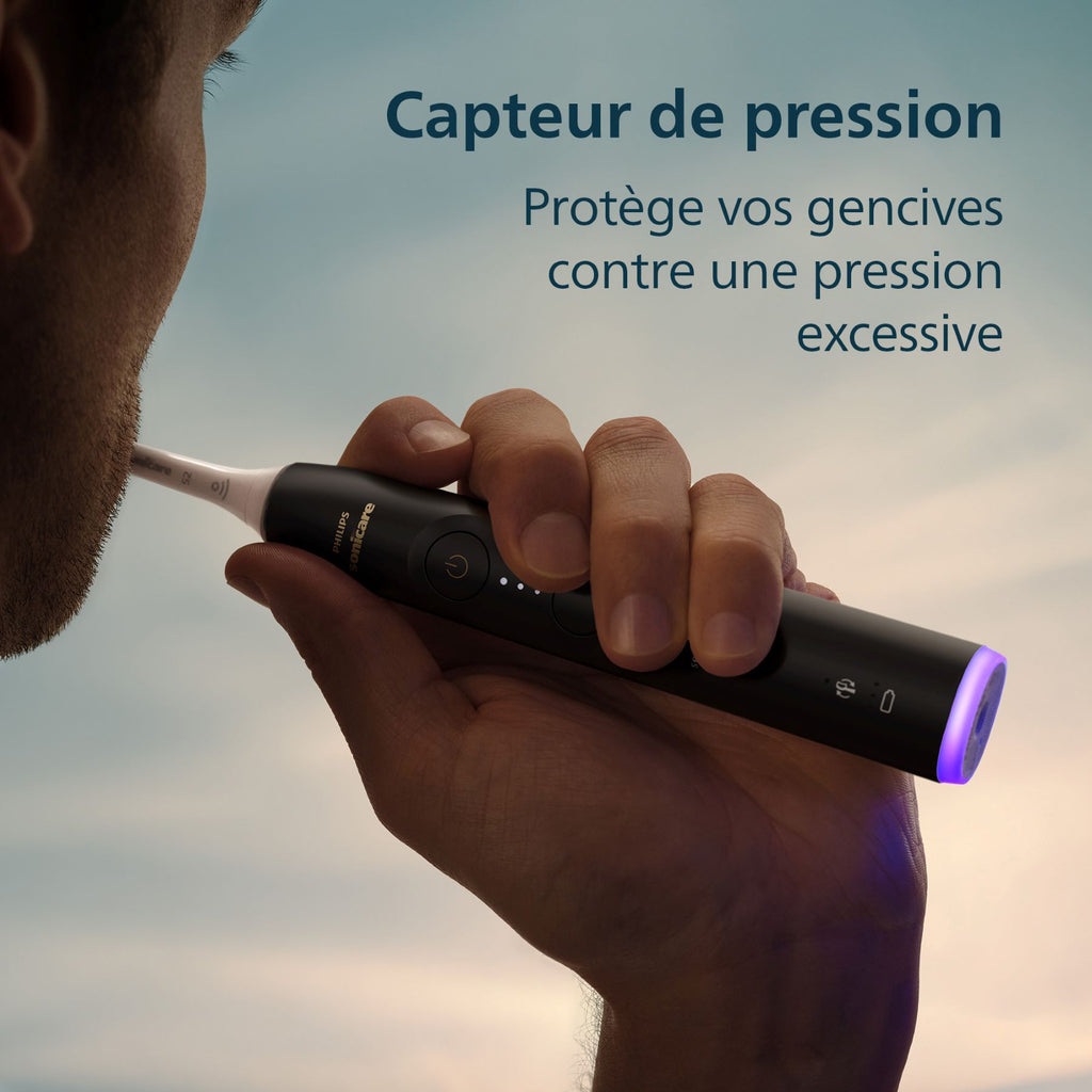 Philips Sonicare Series 6500 HX7419/01 Brosses à dents électriques - pack de 2, technologie sonique nouvelle génération, capteur de pression, 3 modes, 3 intensités - Noir et blanc