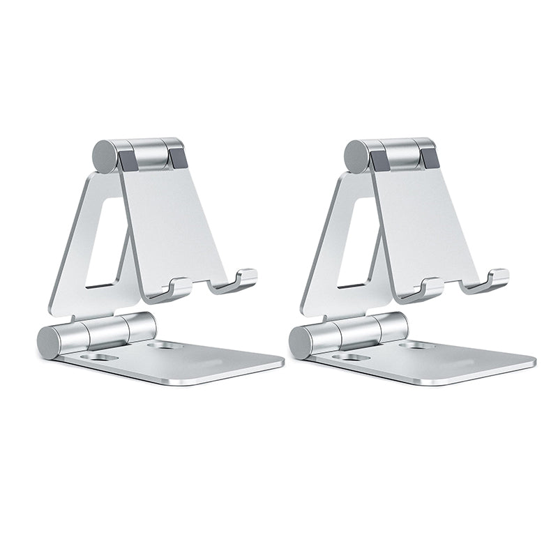 JORDAN&JUDY Lot de 2 supports de téléphone en aluminium argenté, légers et portables, polyvalents