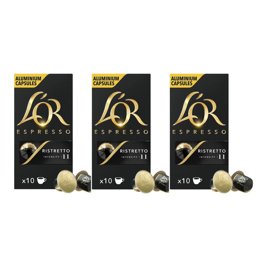 L'OR Capsules Espresso Ristretto compatible Nespresso - 10 capsules (Lot de 3)