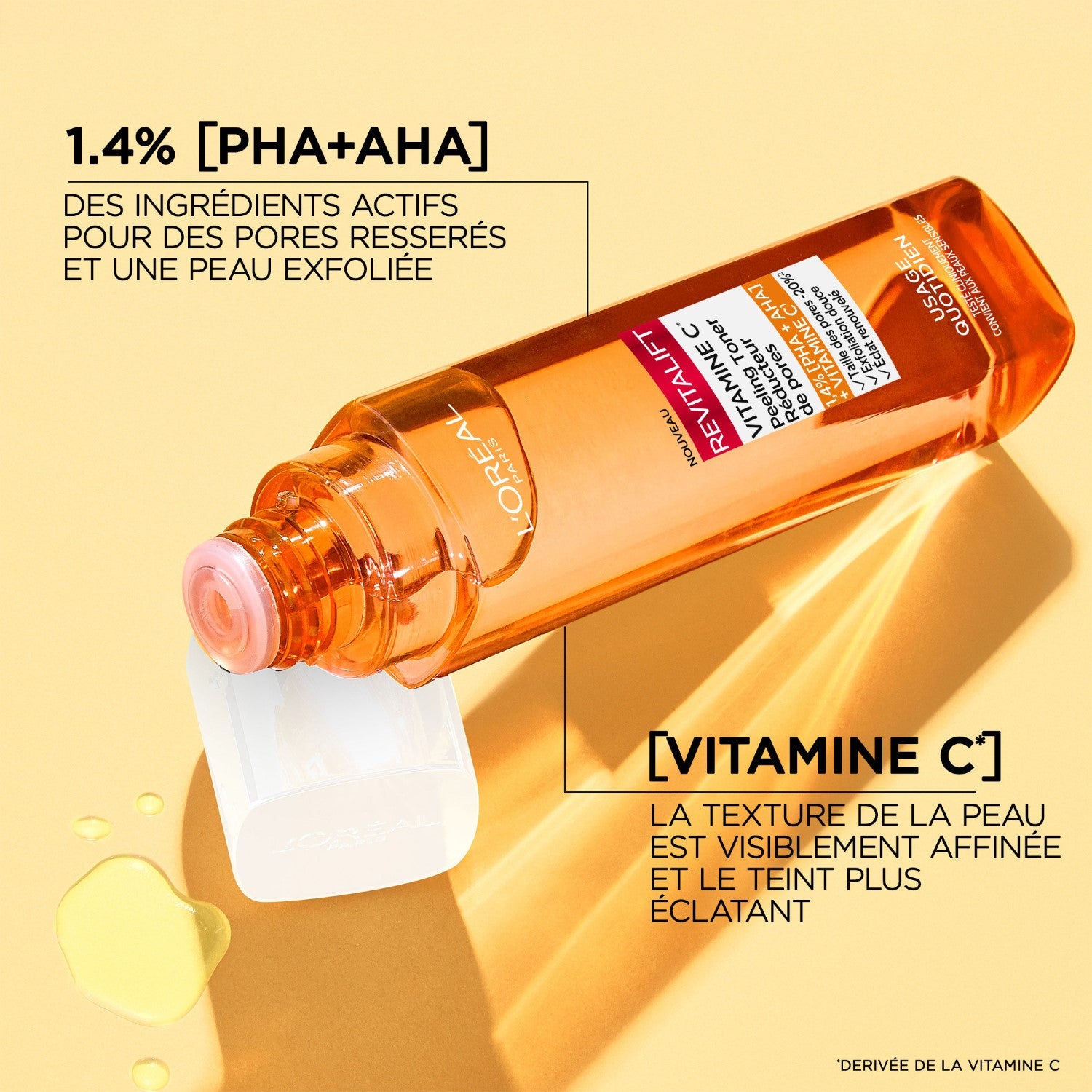L'Oréal Paris Bright Reveal Tonique peeling réducteur de pores Vitamine C 180 ml