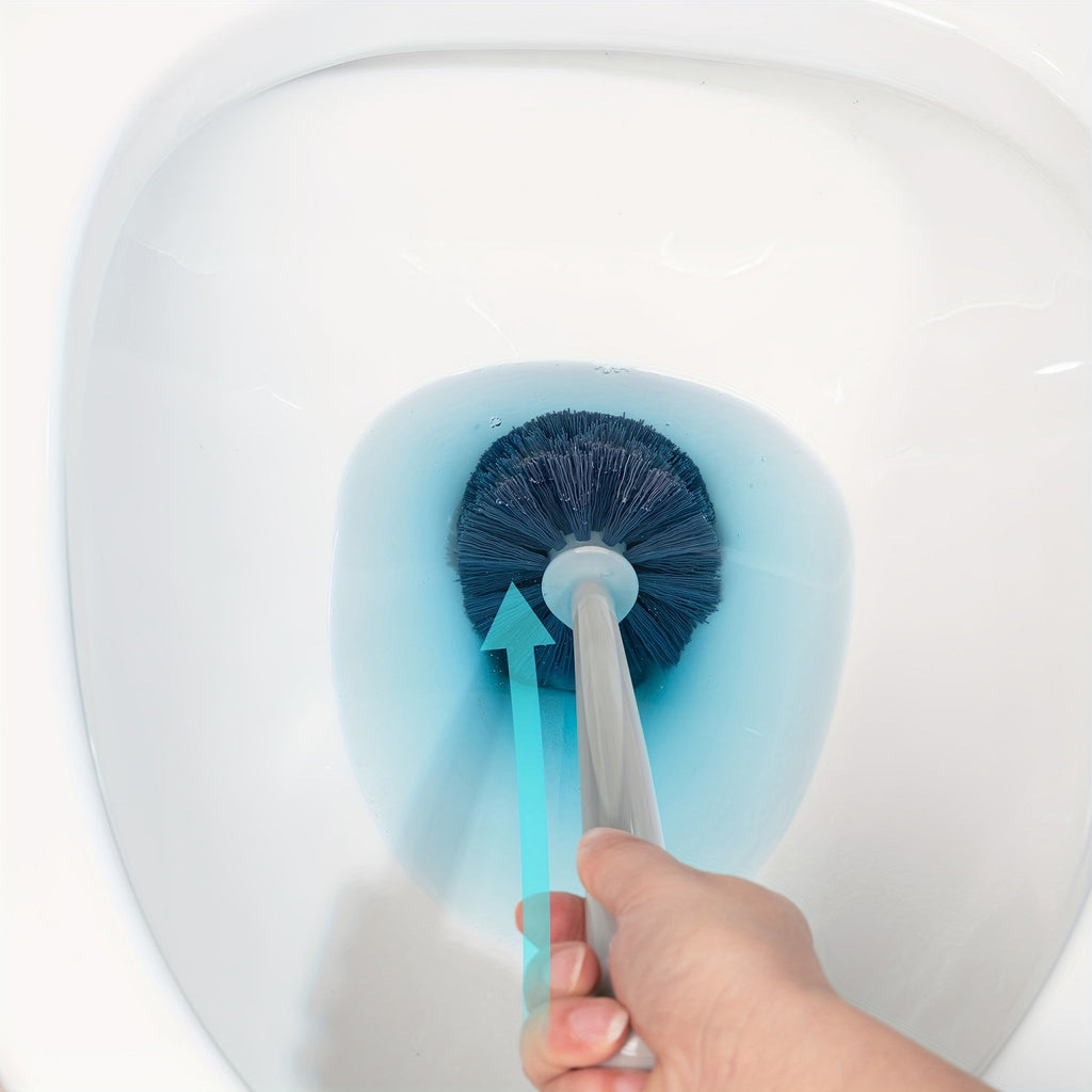 emmama Brosse WC avec support pour salle de bain, gris, 1 pièce