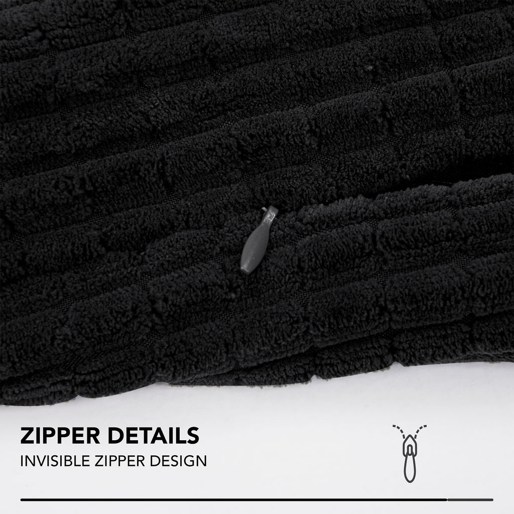 Deconovo Housse en velours couleur noire 50 x 50 cm - 1 pièce
