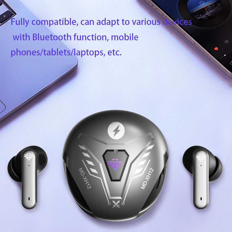 VoxorAI XH12 Casque de traduction IA noir, Traduction en temps réel, Prise en charge de 150 langues dont le chinois, Casque Bluetooth de jeu tendance pour études, voyages, affaires