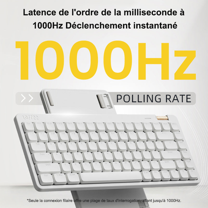 Lofree OE921 clavier de bureau sans fil triple mode 75 %, disposition QWERTY US, 84 touches, interrupteurs linéaires à profil bas, batterie 2000 mAh, molette de volume, rose