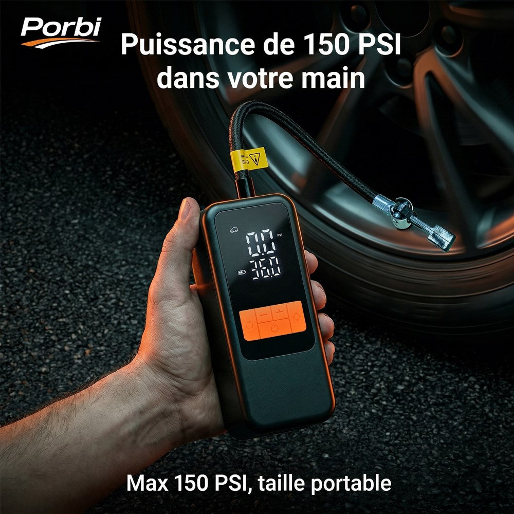 Pompe à air portable Porbi Q16, Noir