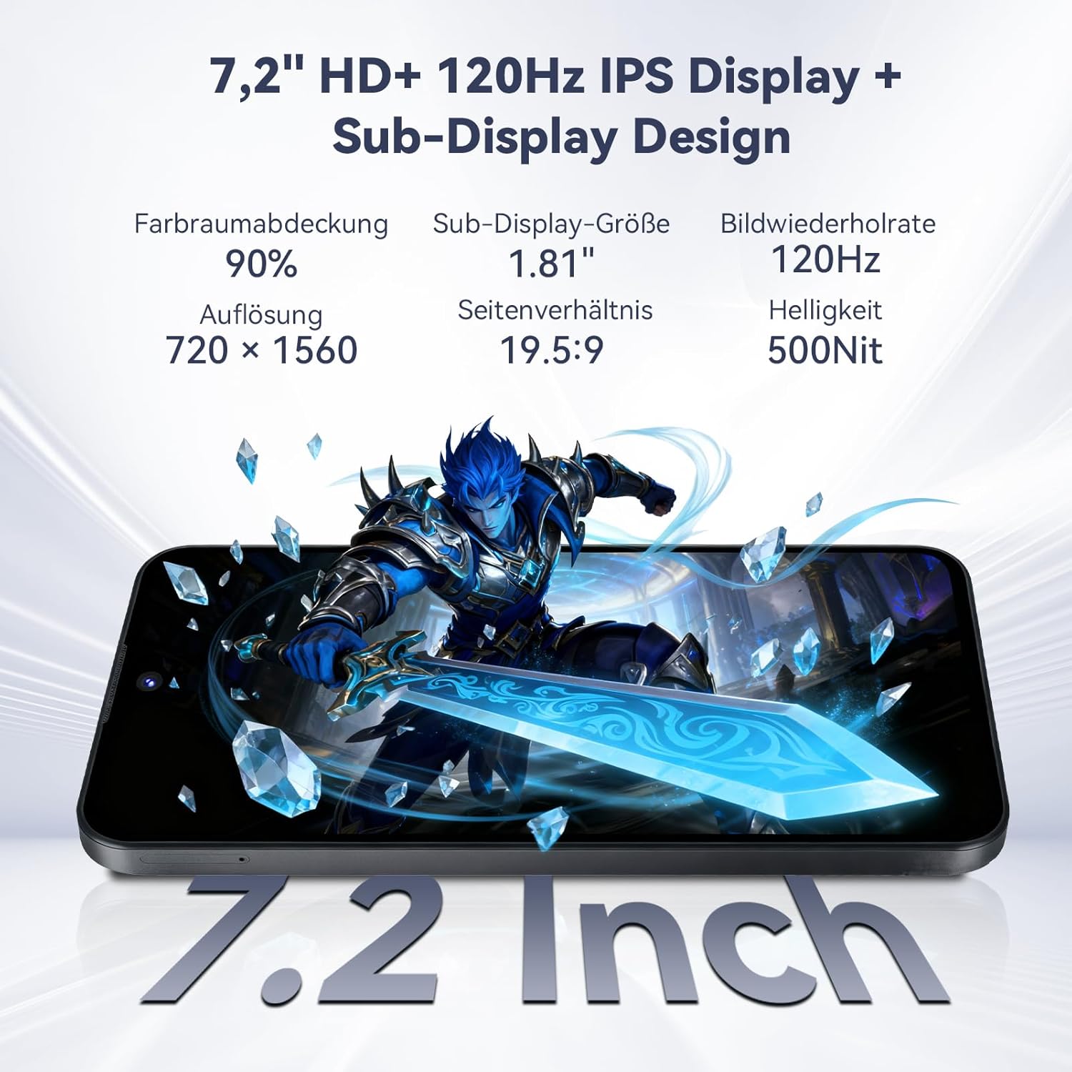 OUKITEL C68 Plus (8+512) 7,2 pouces Batterie 6000 mAh 9,5 mm Corps ultra-fin Smartphone Noir Double SIM