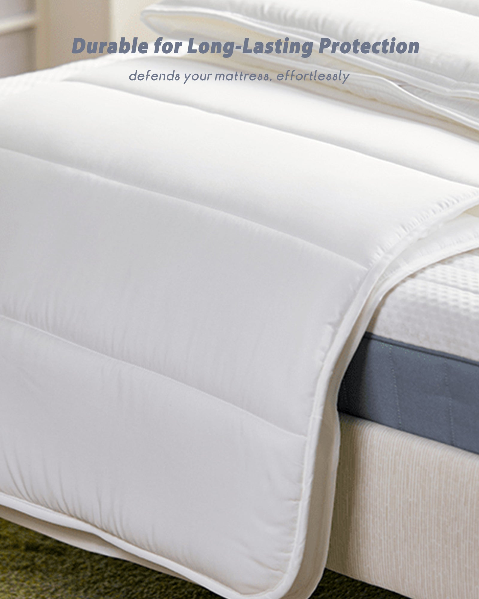 MENDALE Surmatelas 2,5 cm - Souple et soutenant, confortable et durable, avec sangles élastiquées pour un ajustement facile - Hypoallergénique et lavable en machine - 180 x 200 cm