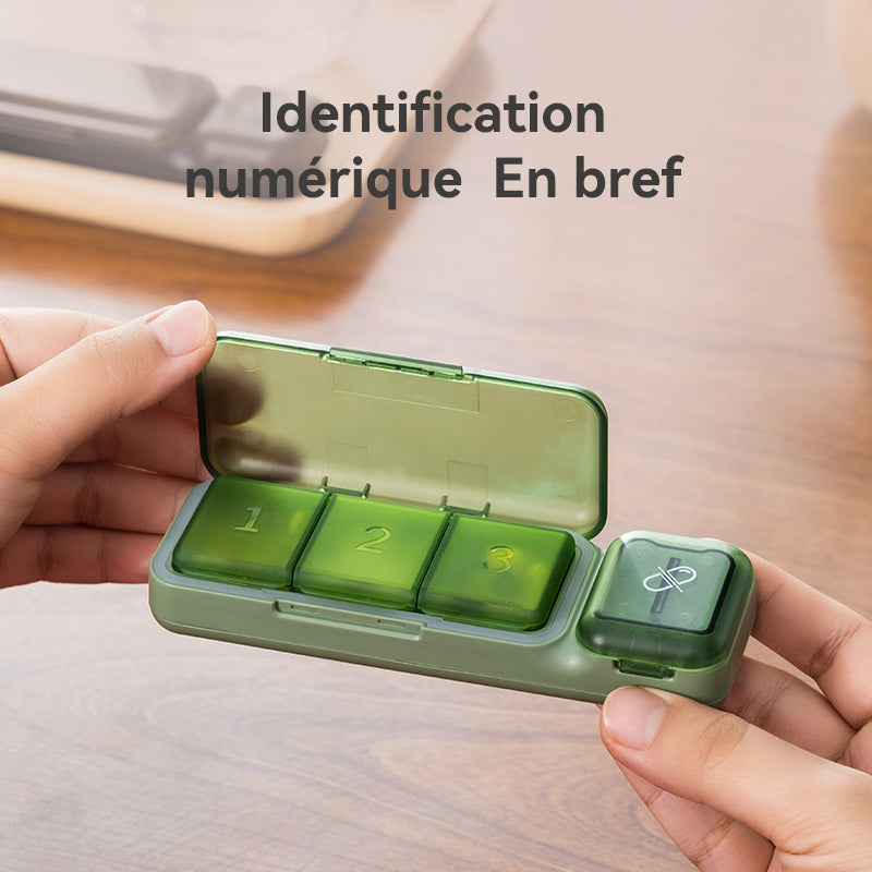 JORDAN&JUDY Petit Pilulier Portable avec Coupe-Comprimés et Boîte de Rangement Quotidienne 1 pc Vert