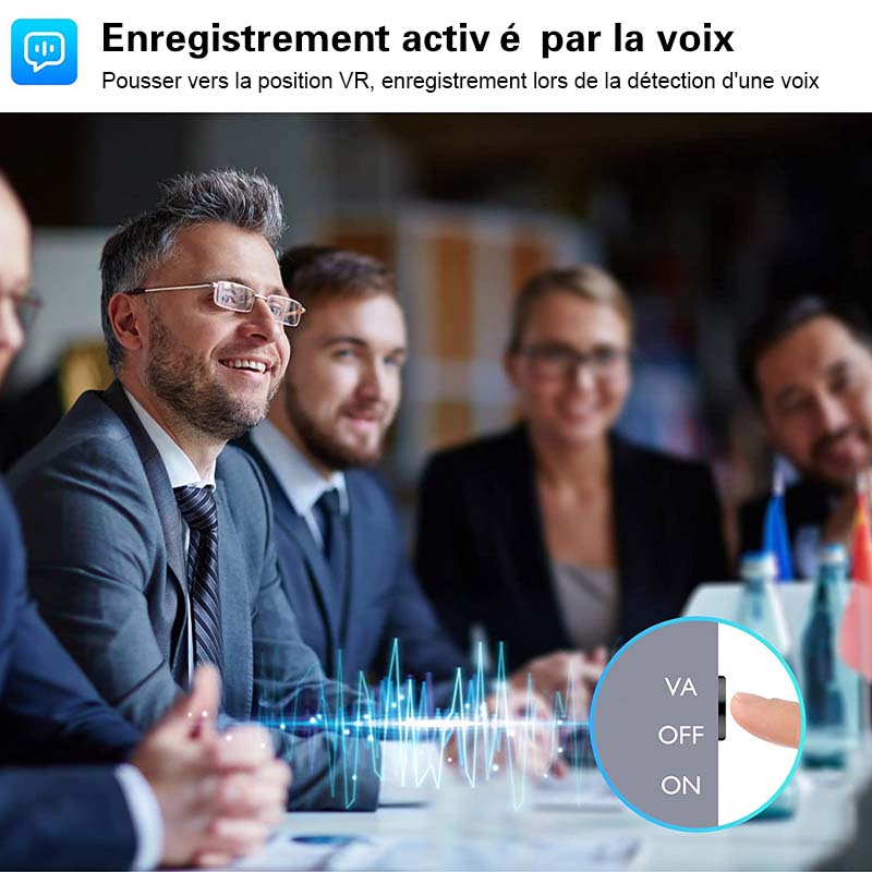 Rexsun L810 Enregistreur vocal numérique 64 Go, enregistrement à une touche, ABS + alliage d'aluminium, Gris