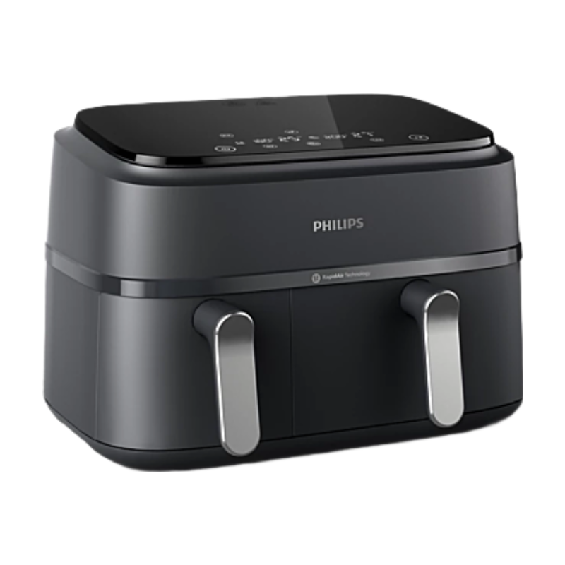 Friteuse sans huile Philips NA351/00 Airfryer double panier Noir/Argent Série 3000 9L