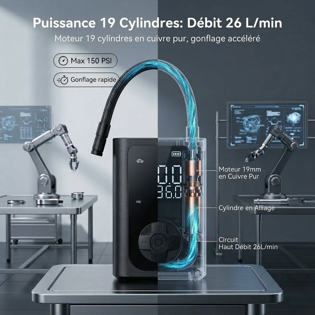 Gonfleur portable Porbi Q19, Noir