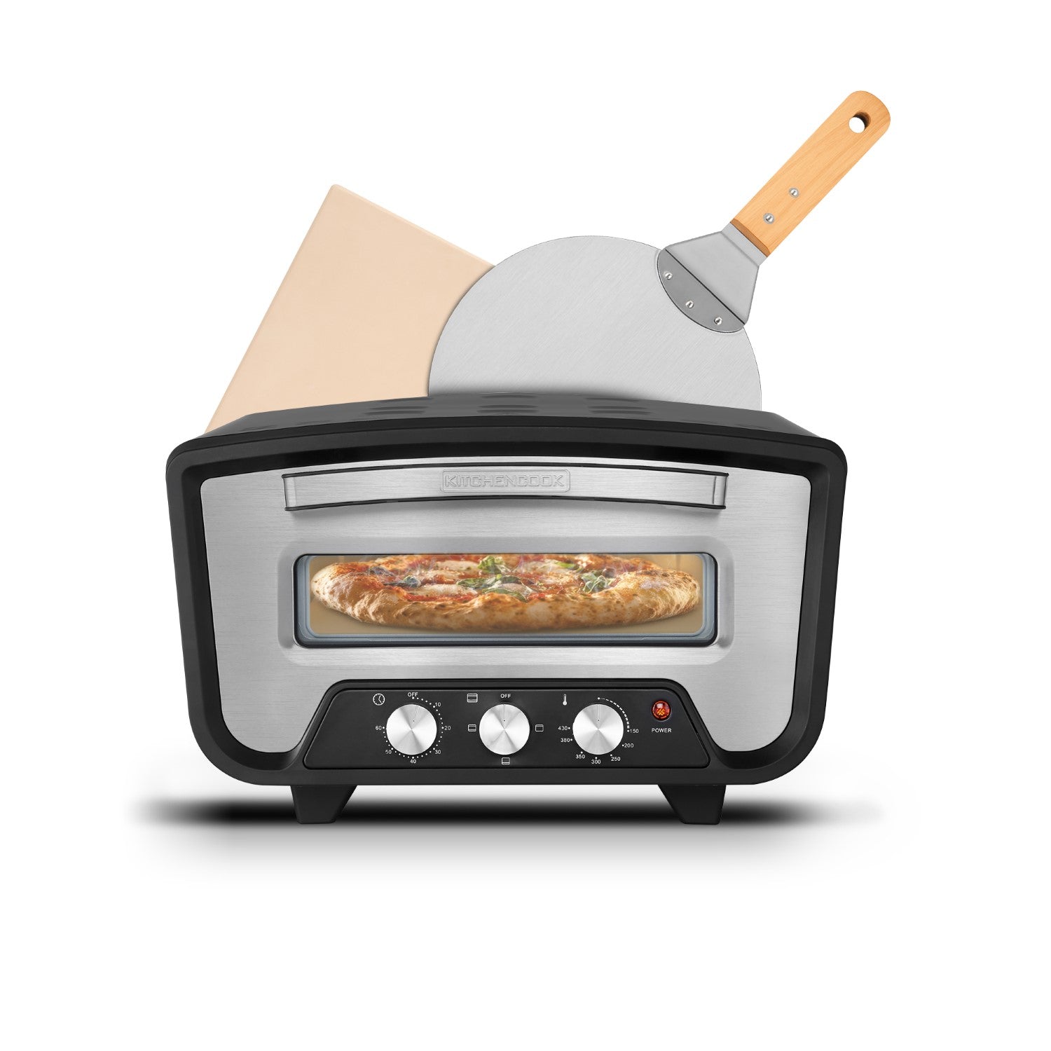 KitchenCook Four à pizza modèle K Pizza Lite, 430 °C, Cuisson express en 3 min, 2200 W