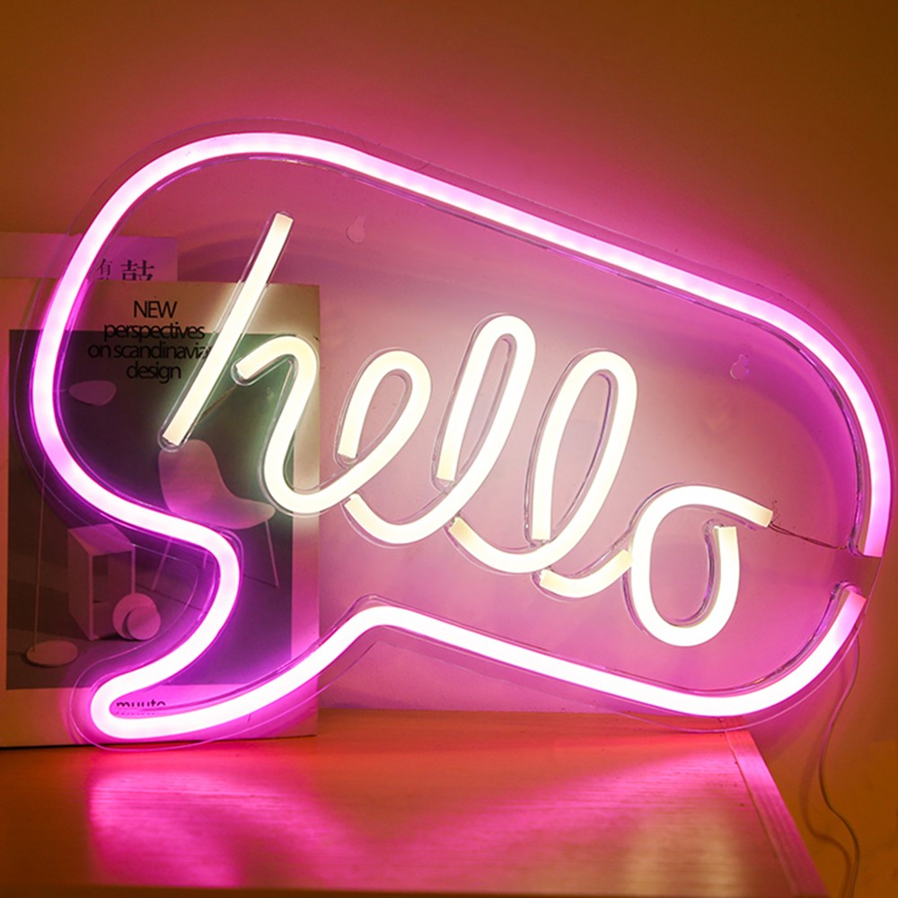 HOME DECO FACTORY Lampe LED à effet néon USB HELLO M4