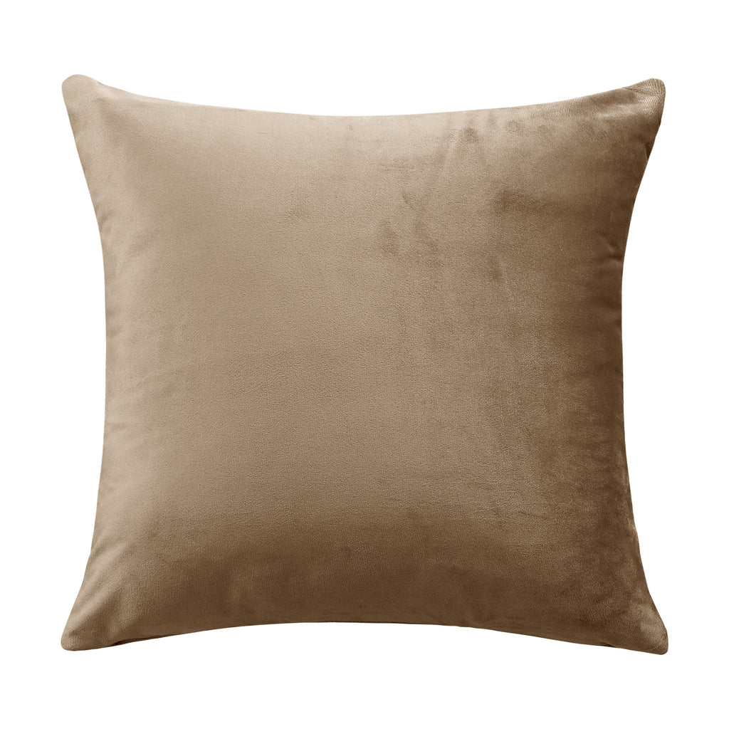 Deconovo Housse de coussin en tissu velours néerlandais - marron - 45 x 45 cm - 1 pièce