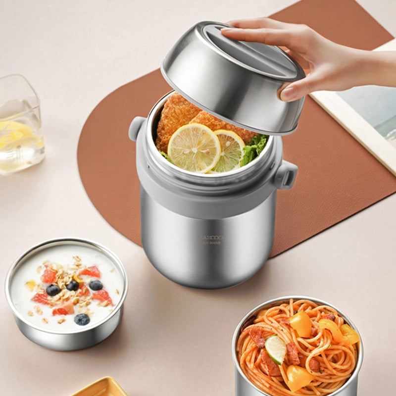 Maxcook MCTG0164 Thermos alimentaire isotherme sous vide 1,5 L Acier inoxydable 304 Grande ouverture