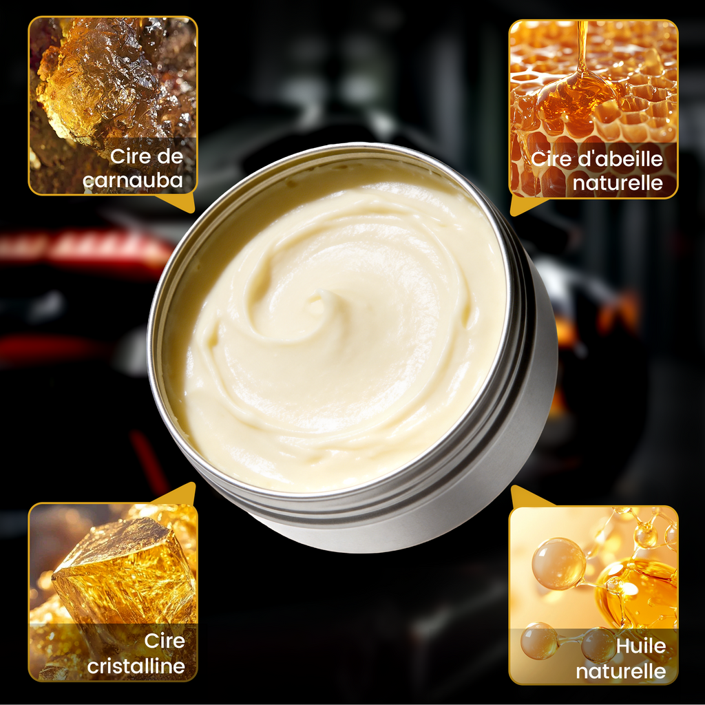 Cire d'entretien automobile multifonction haut de gamme, cire de carnauba naturelle 200 ml, revêtement de carrosserie, protection longue durée de la peinture, éclat miroir