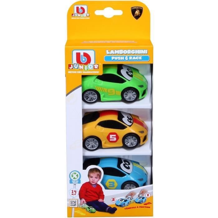BB JUNIOR Pack de 3 véhicules à friction sur le thème Lamborghini