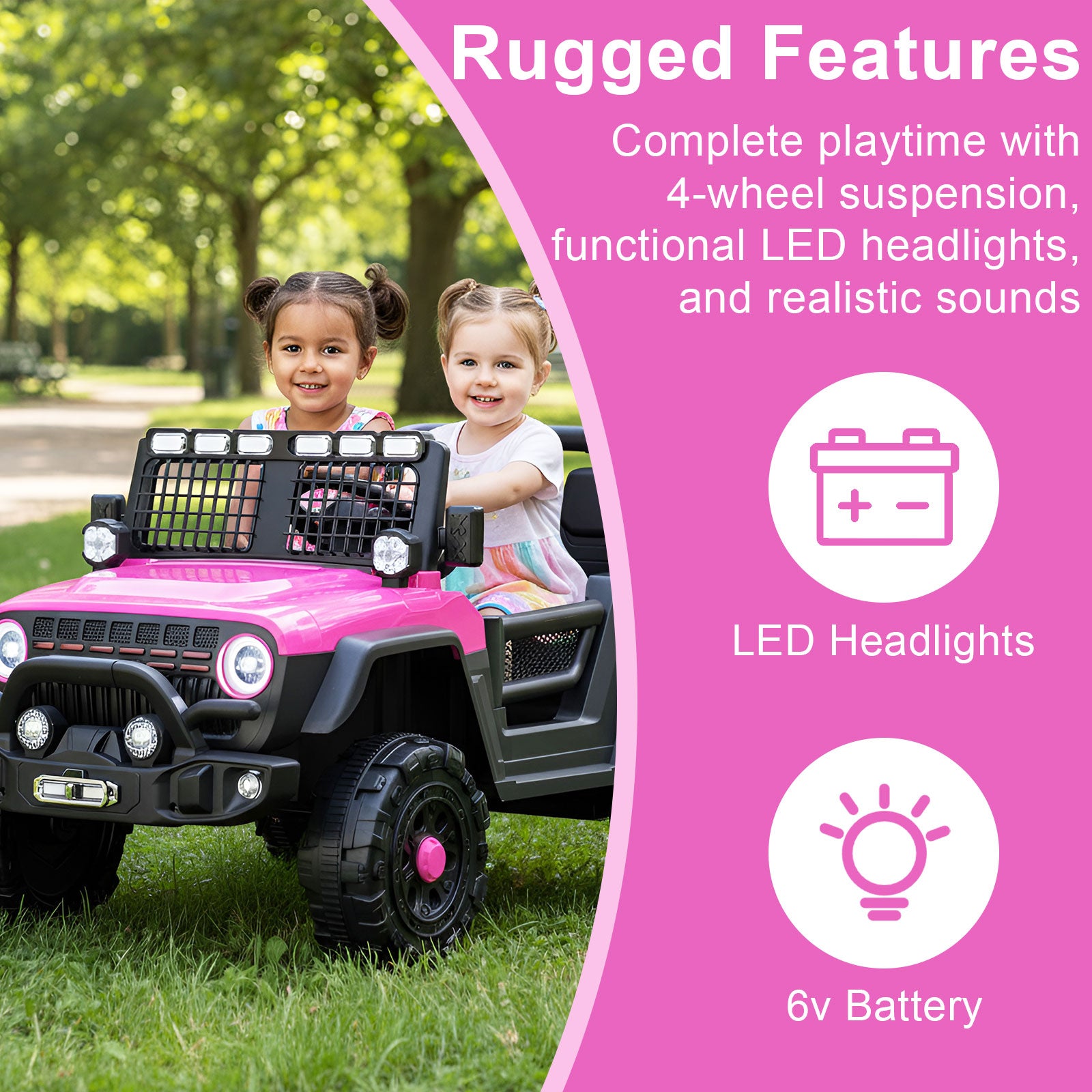 Neuleb Voiture électrique jouet à enfourcher 12 V pour enfants avec télécommande parentale pour tout-petits, harnais de siège, capacité de charge 66 lb, portes verrouillables