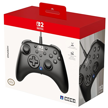 HORI Manette filaire Horipad Turbo pour Switch et Switch 2 - Noir