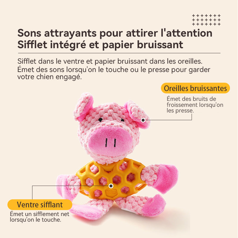 Blinkit Jouets en peluche pour chien avec couineur, velours côtelé épais et caoutchouc naturel, jouet à mâcher pour nettoyer les dents, peluches douces rembourrées pour toutes races de chiens