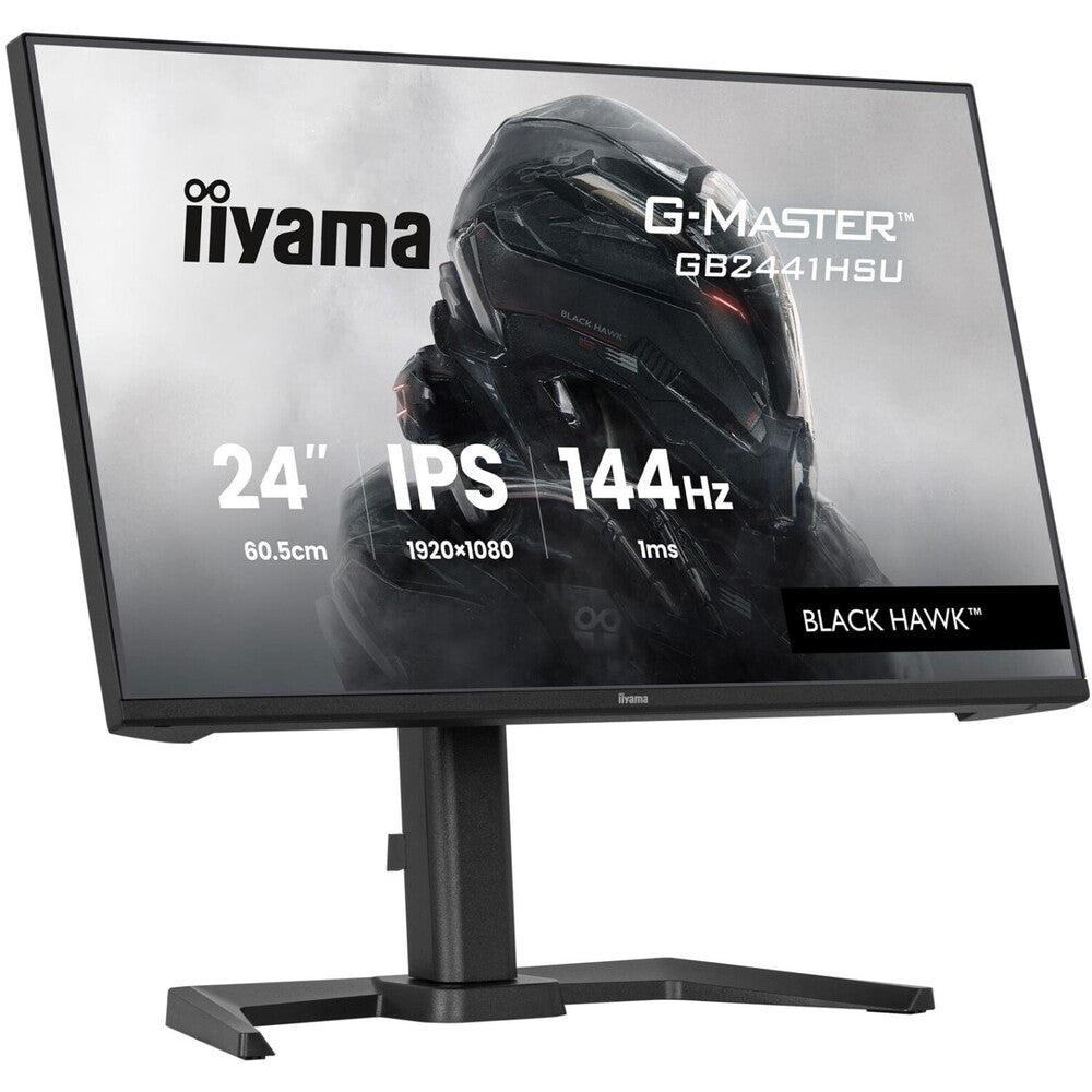 iiyama G-MASTER Red Eagle GB2441HSU-B1 - Moniteur Gaming FHD 24" (1920 x 1080, Fast IPS, 0,5 ms, 165 Hz, LED, HDMI, DisplayPort, Hub USB, Réglage de la hauteur, Noir)