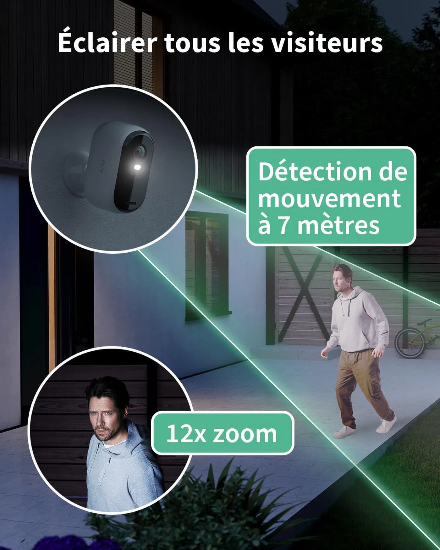 ARLO Pack Maison Protégée : Pack de 3 caméras extérieur Arlo Essential2 2K + 3 panneaux solaires + 2 caméras intérieur Arlo Essential 2K