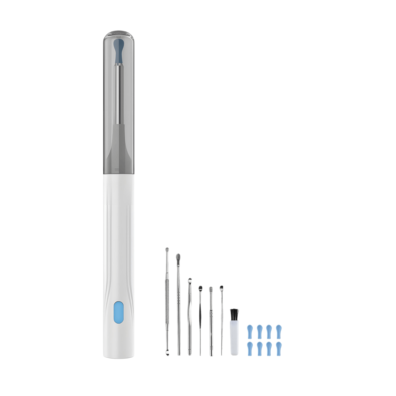 Sunluxy H1 Otoscope pour nettoyage d'oreille avec caméra 10 MP HD, étanche et rechargeable - Blanc