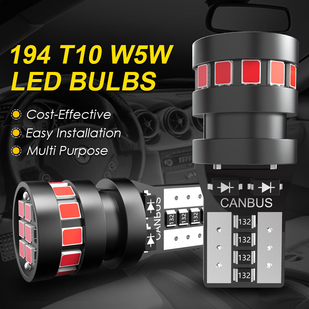 OUSHI Ampoules LED W5W T10 501 194 168 2825, 12 V, compatibles Canbus, sans erreur de clignotement, de remplacement pour éclairages intérieurs de voiture (plafonniers