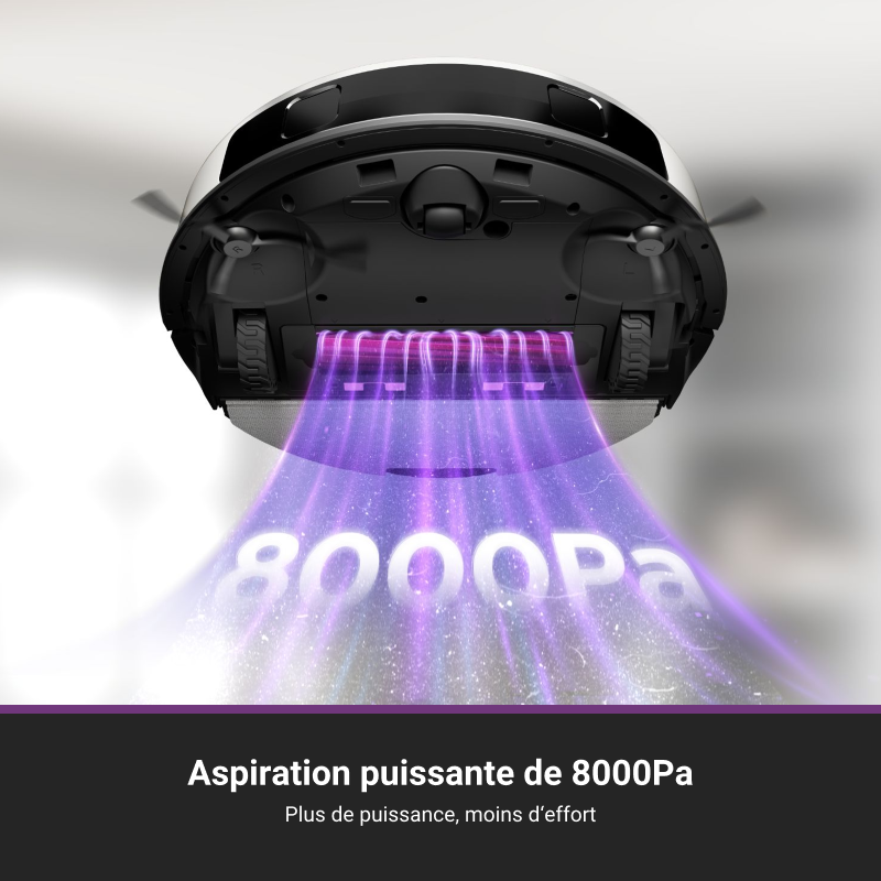 Eureka E20 Plus Aspirateur Robot avec Puissance d'Aspiration de 8000 Pa, Évitement d'Obstacles 3D IA DuoDetect, Brosse Anti-Emmêlement, Bac à Poussière 45 Jours