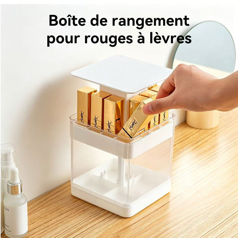 JORDAN&JUDY Plateau de rangement pour rouge à lèvres, organisateur de bureau transparent pour rouges à lèvres et vernis à ongles, blanc