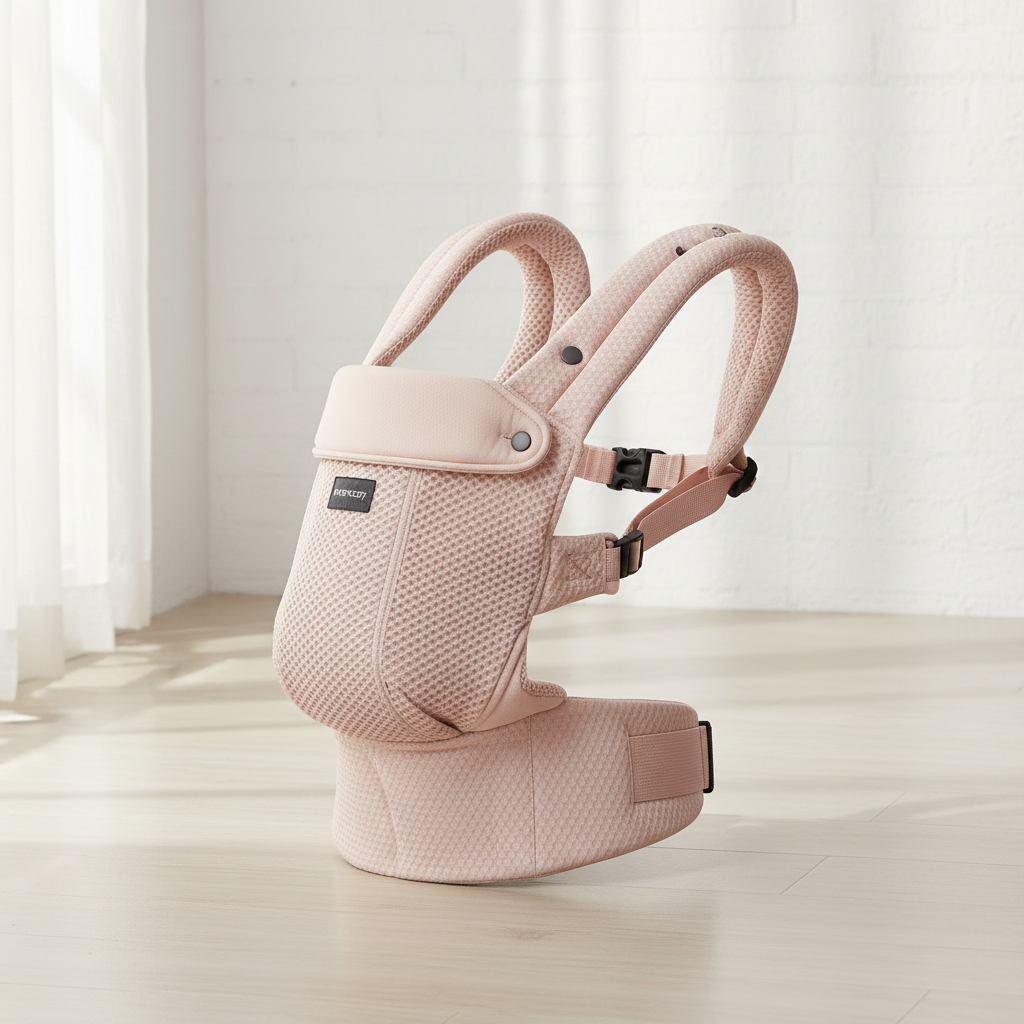 Momcozy Porte-bébé en maille respirante, Conception ergonomique, Léger et facile à utiliser, Pour 3,2-20 kg, Soutien lombaire renforcé, Confort toute la journée, Mains libres, Rose, Cadeaux pour maman
